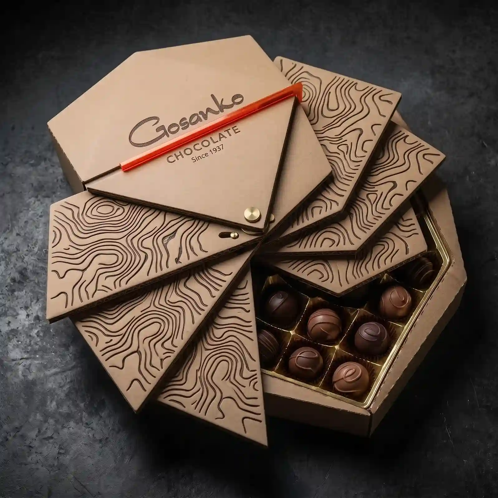 Custom chocolate bomb box from Horizons Packaging