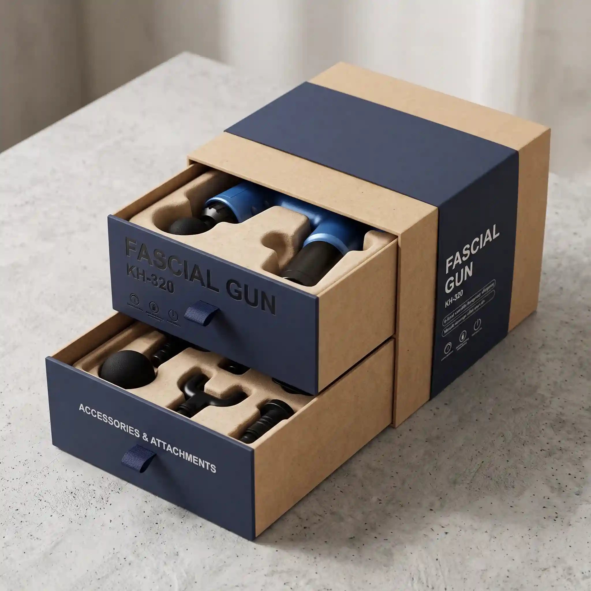 Custom massage gun box from Horizons Packaging