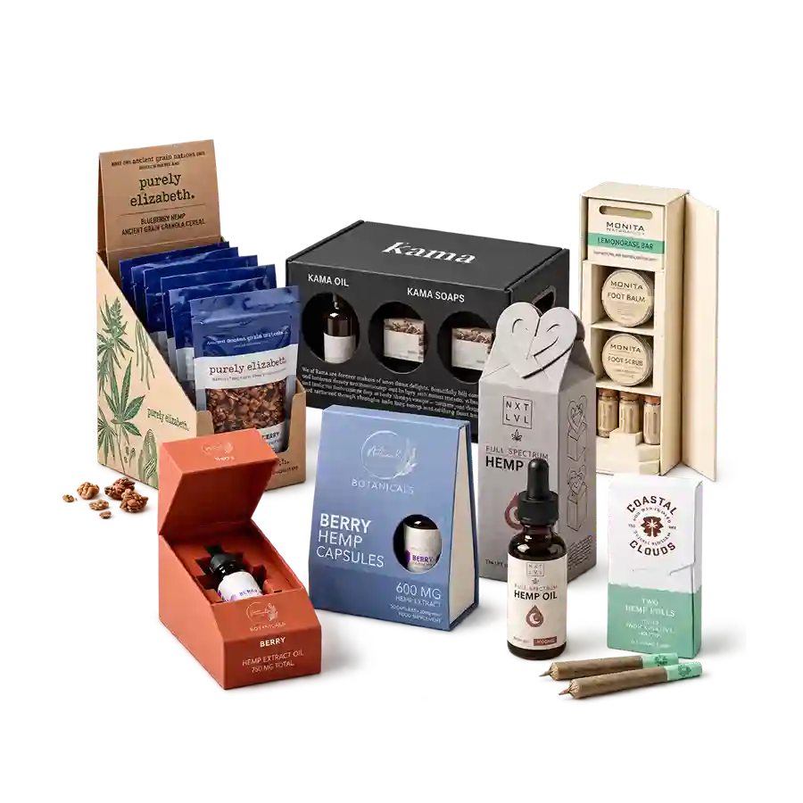 Custom hemp packaging boxes from Horizons Packaging β pre-roll, oil, and display boxes