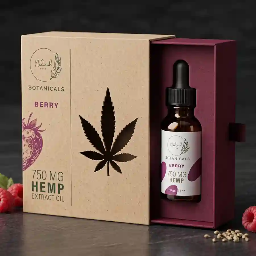 Custom hemp cardboard box from Horizons Packaging