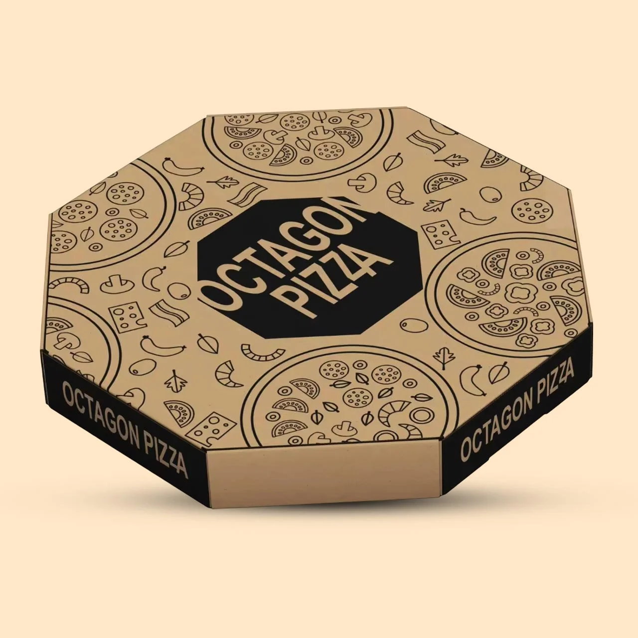 Custom round pizza box from Horizons Packaging