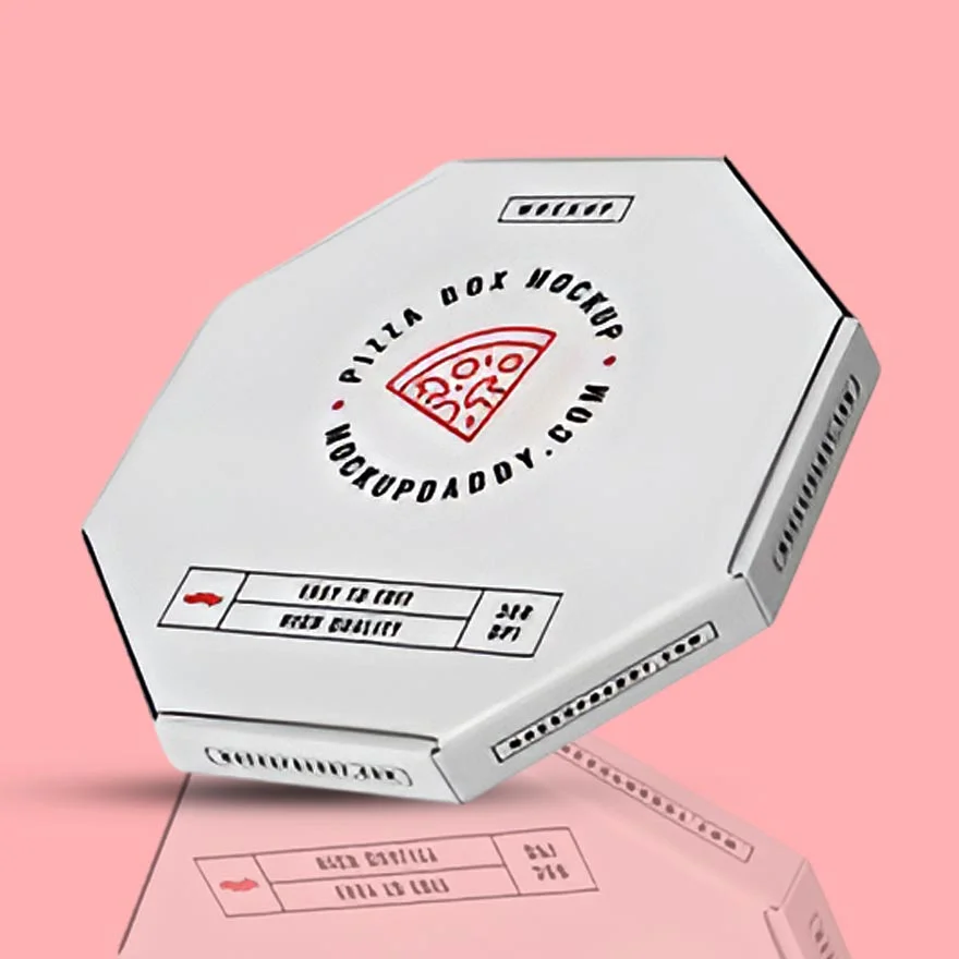 Custom round pizza box from Horizons Packaging