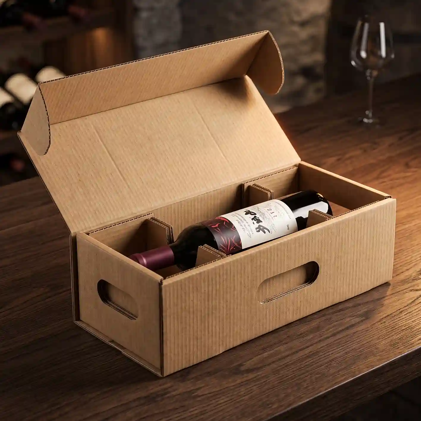 Custom bottle shipping box from Horizons Packaging