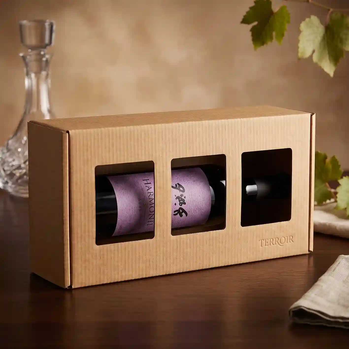 Custom bottle shipping box from Horizons Packaging