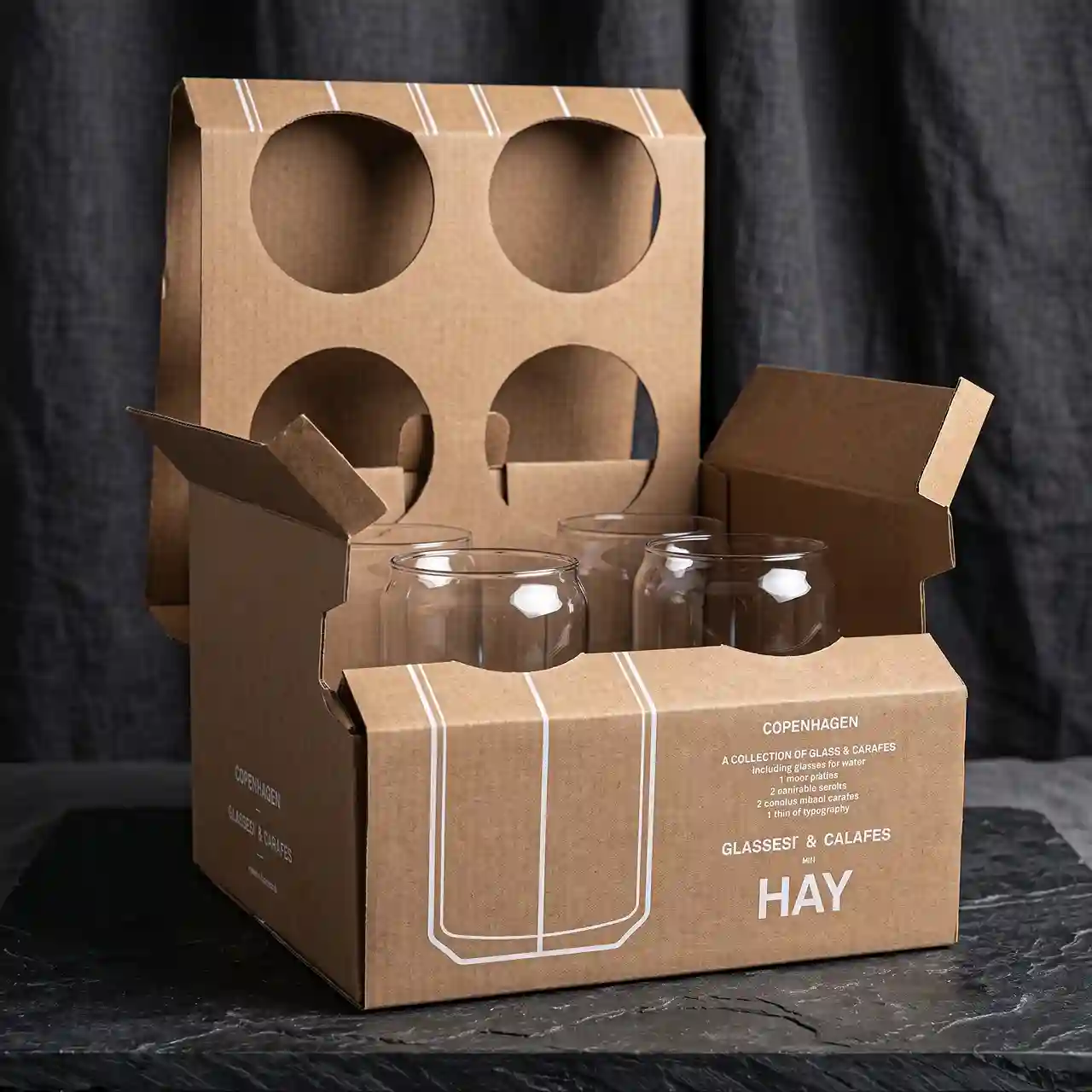 Custom glass shipping box from Horizons Packaging