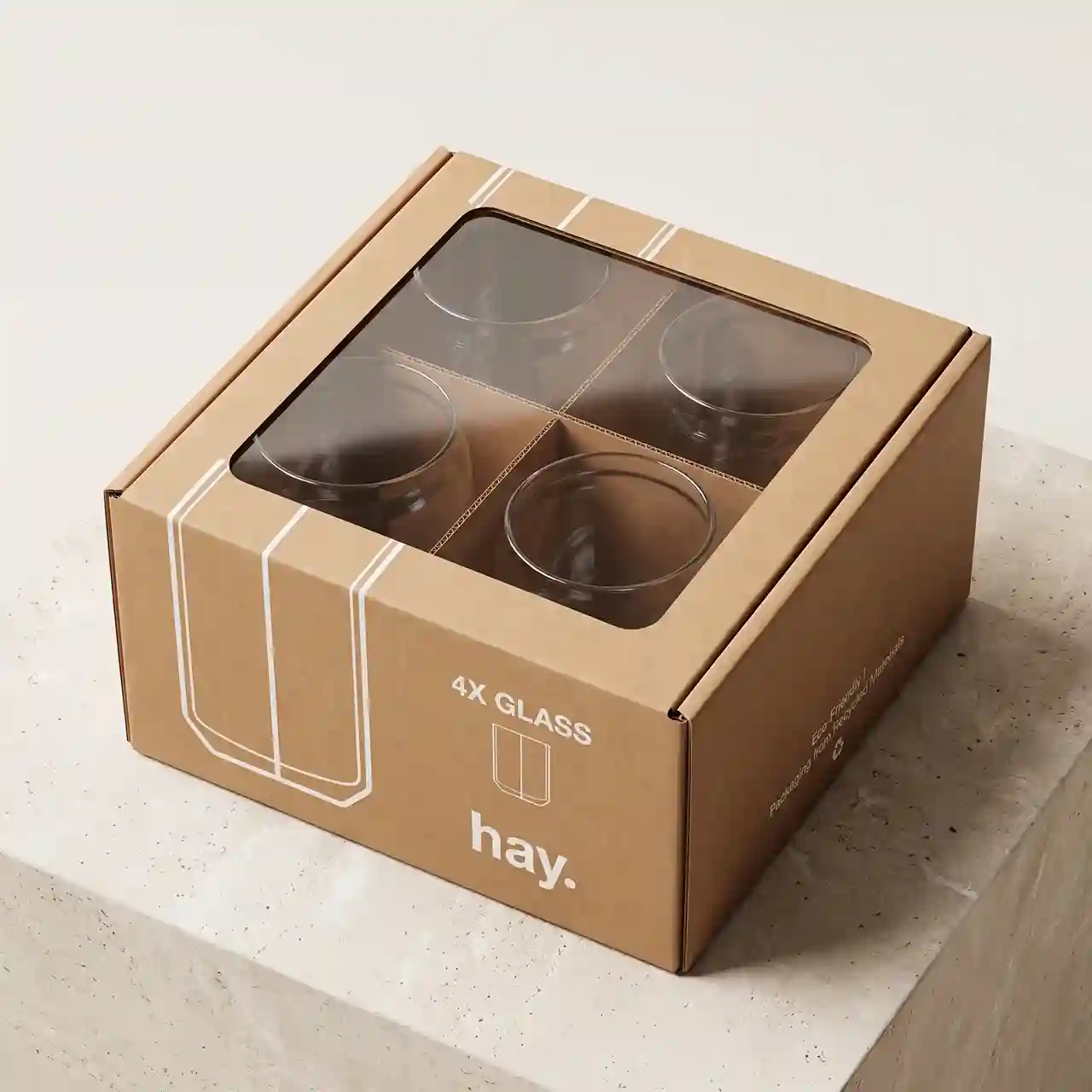 Custom glass shipping box from Horizons Packaging