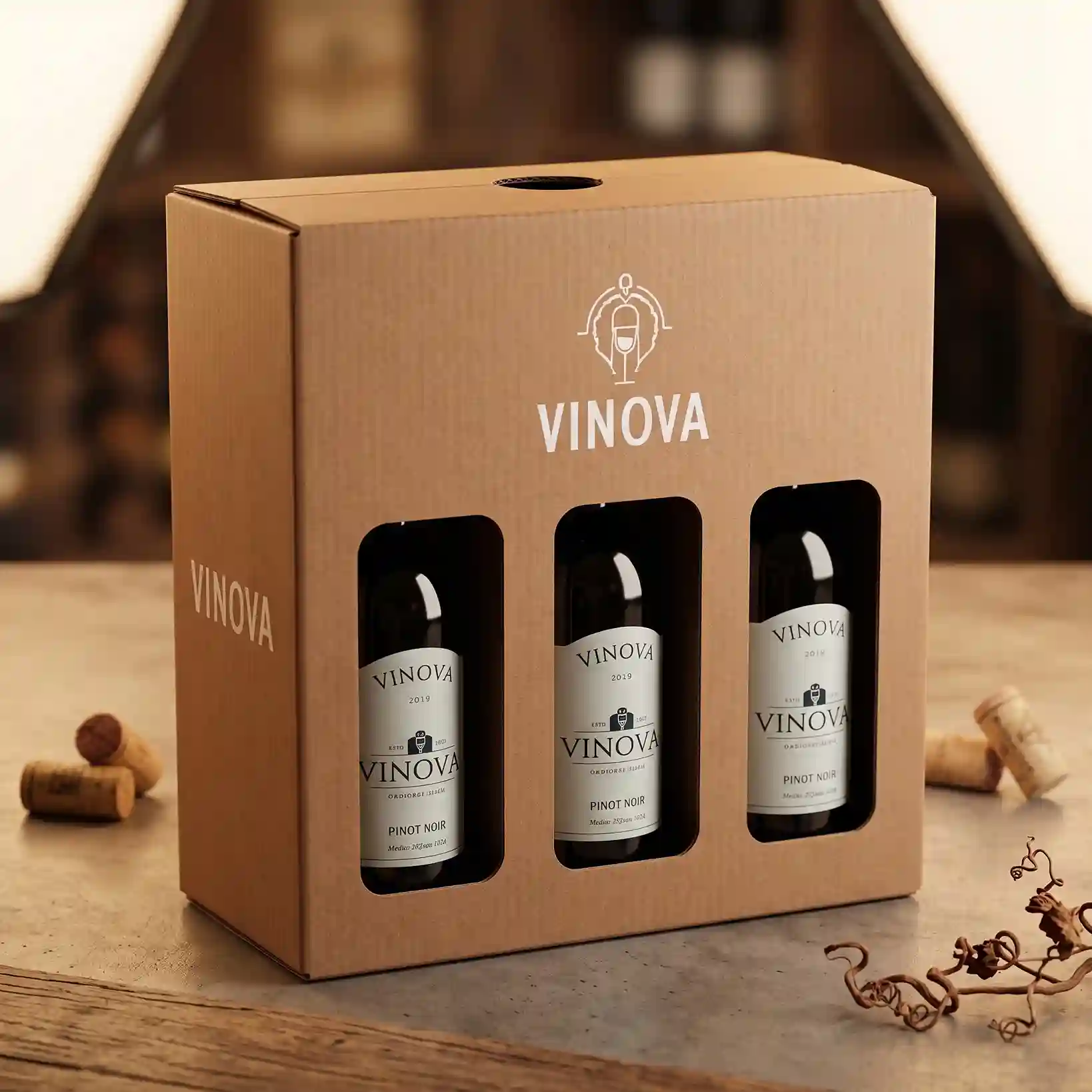 Custom wine shipping box from Horizons Packaging