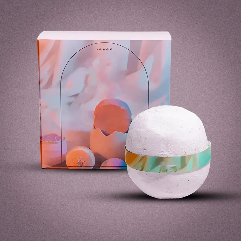 Custom bath bomb box from Horizons Packaging
