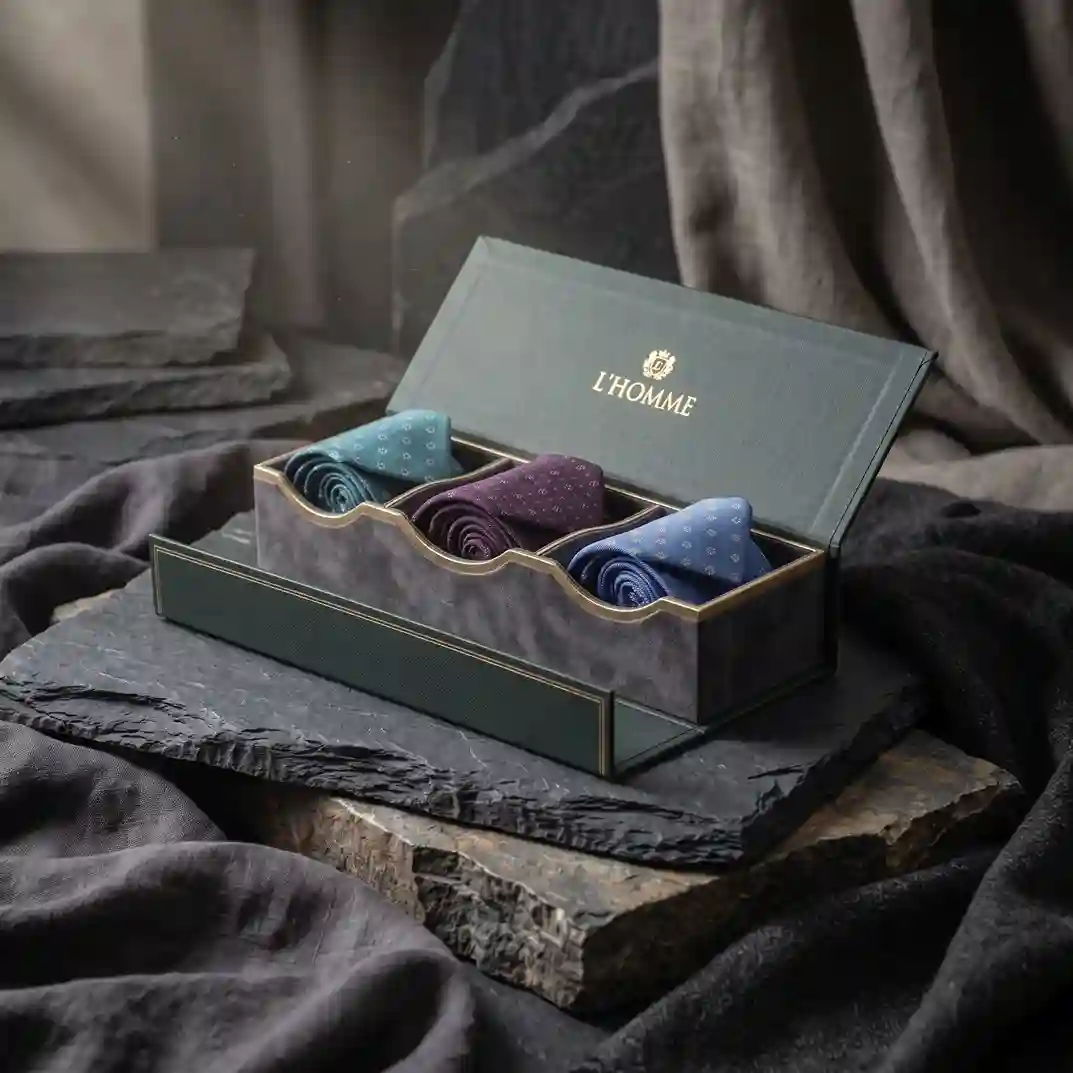 Custom tie box from Horizons Packaging