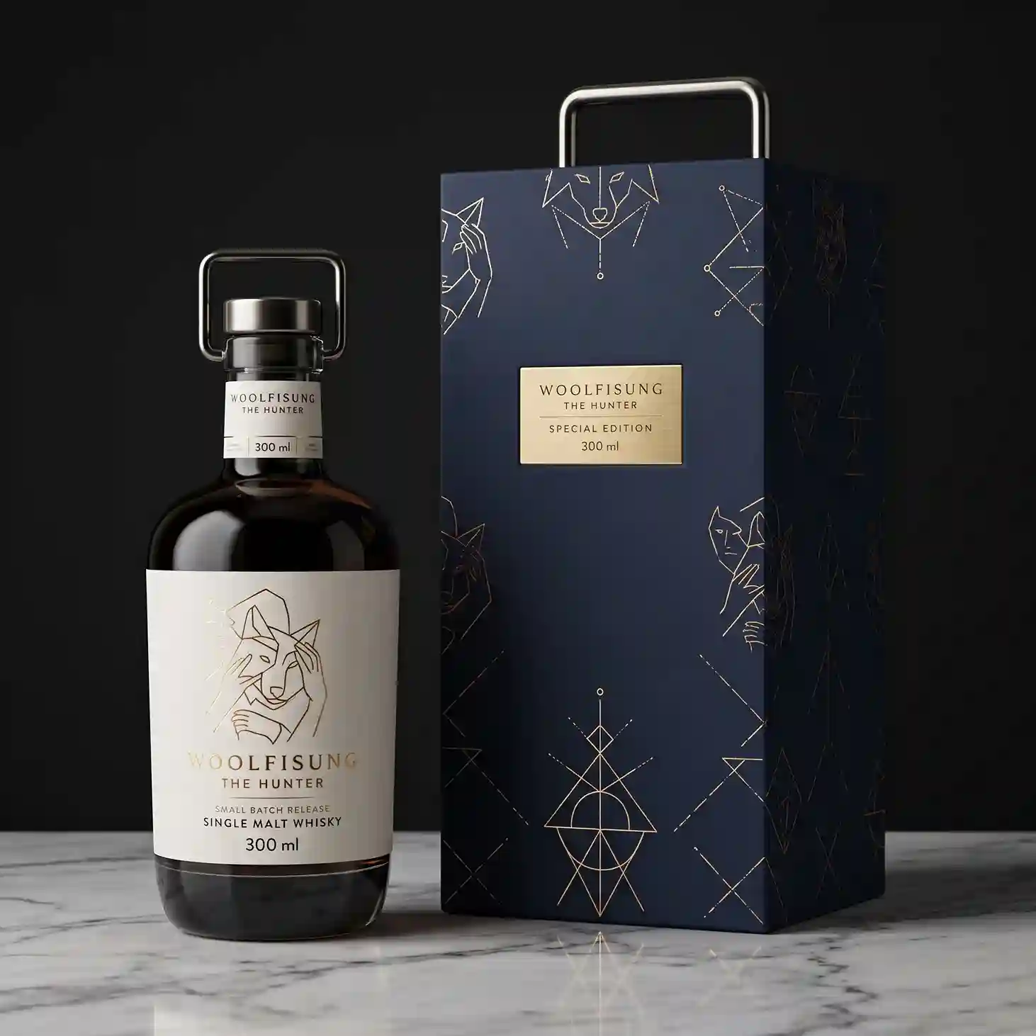 Custom whiskey bottle box from Horizons Packaging