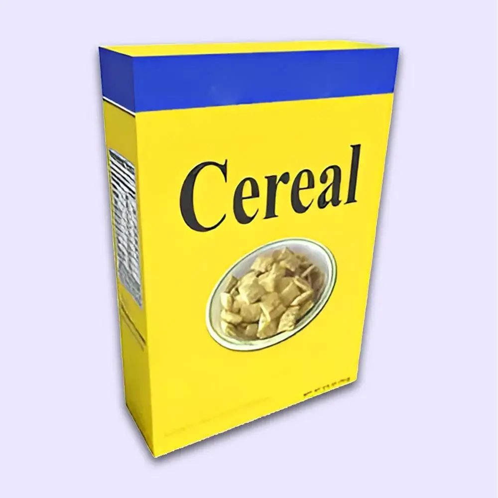 Custom cardboard cereal box from Horizons Packaging