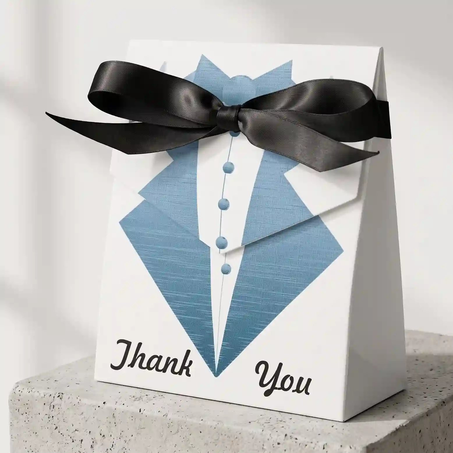 Custom tuxedo gift box from Horizons Packaging