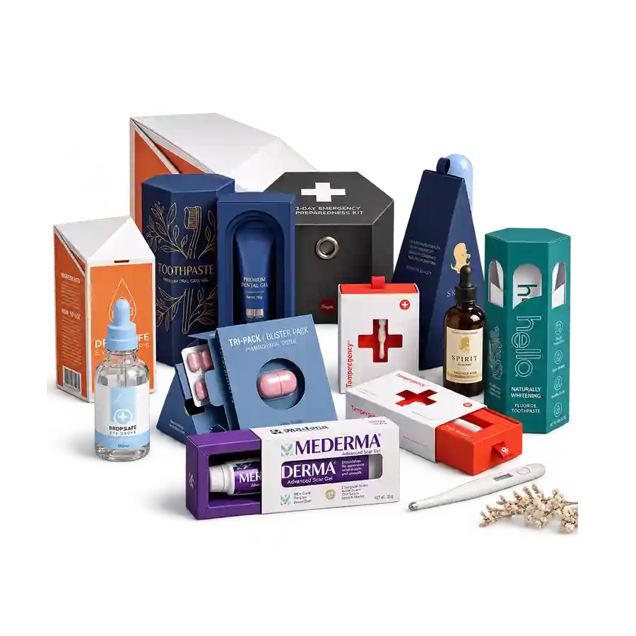 Custom pharma packaging boxes from Horizons Packaging β pill, gel, and medical boxes