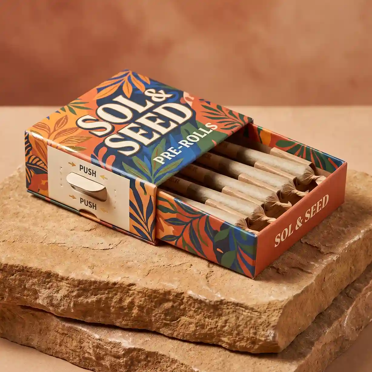 Custom custom printed pre roll box from Horizons Packaging