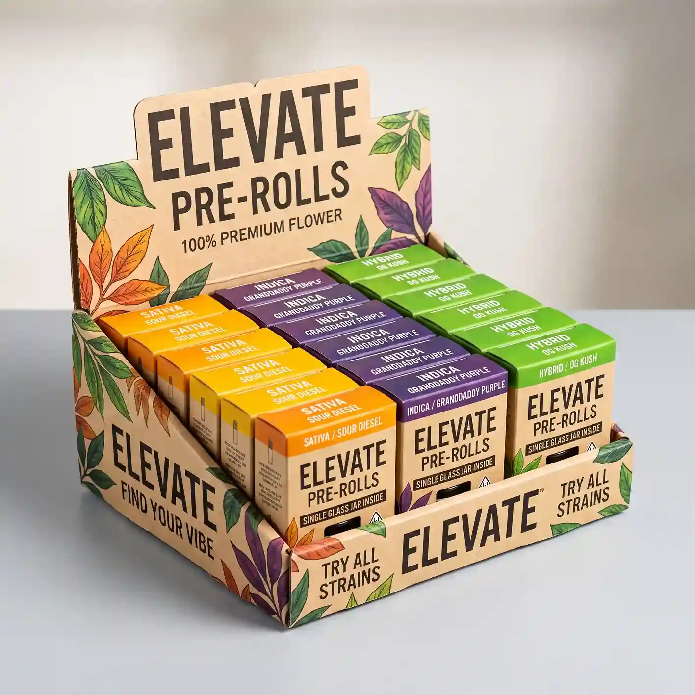 Custom delta 8 pre roll box from Horizons Packaging