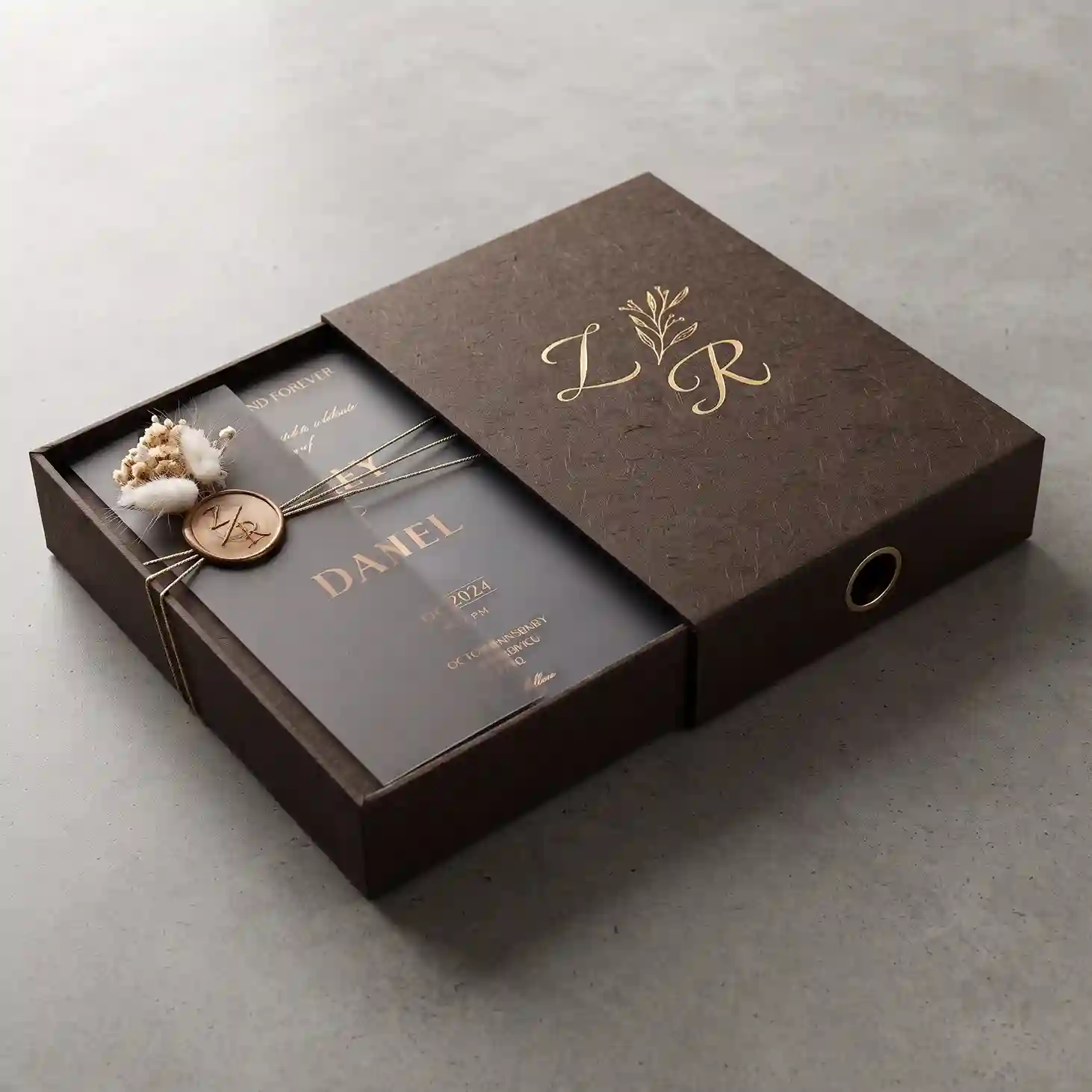 Custom invitation box from Horizons Packaging